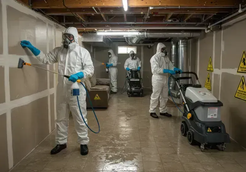 Basement Moisture Removal and Structural Drying process in North Liberty, IN